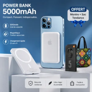 power banck magsef 5000mah
(sac+montre m5 offert)